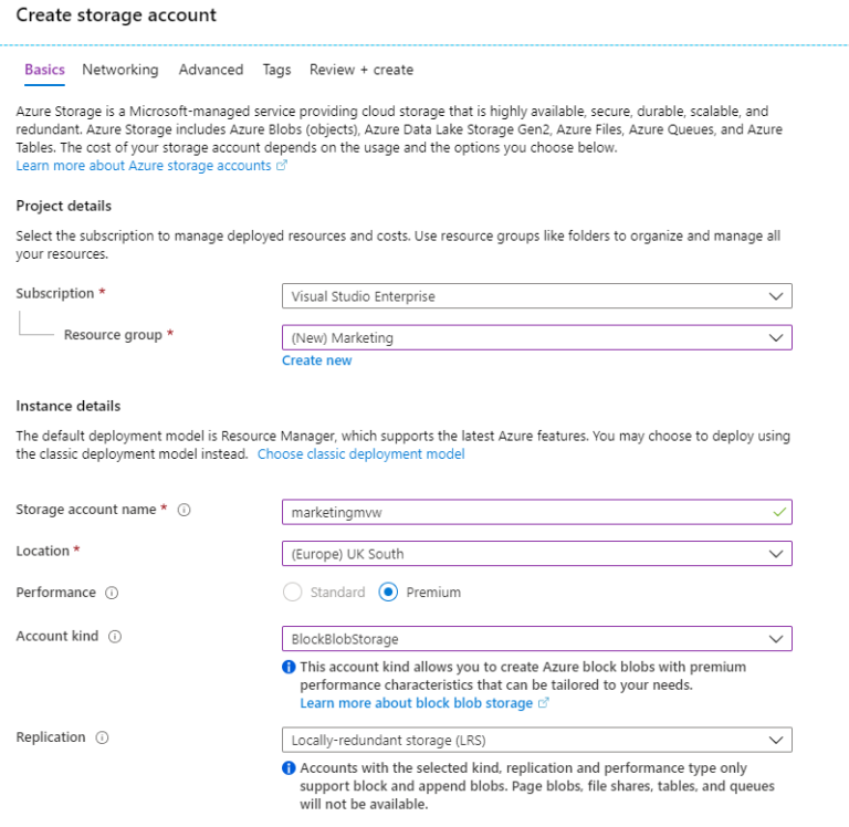 Setting Up Azure Blob Storage To Use With Dynamics 365 Marketing