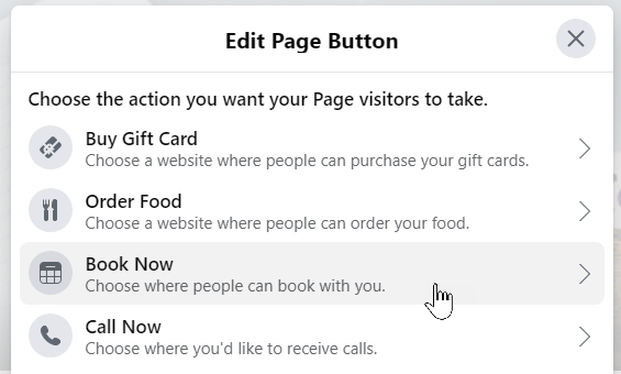 Bring back option to link a facebook page, instead of a facebook