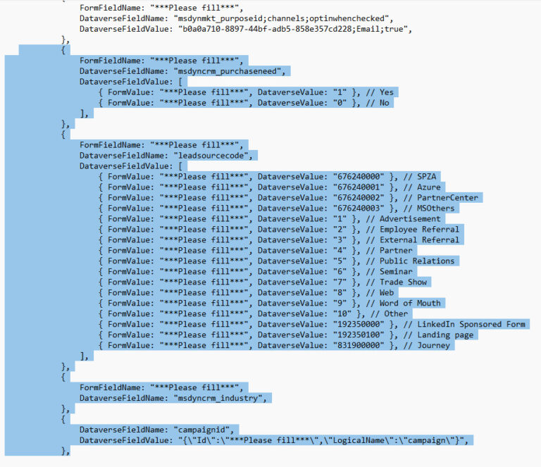Setting Default Values For Unmapped Fields With Form Capture