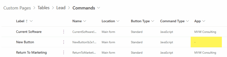 Add A Custom Page To A Table Using The Command Bar